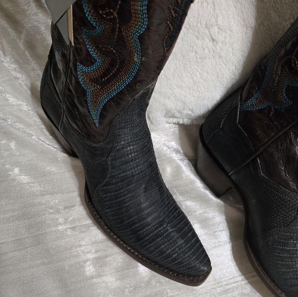 Dan Post Drifter Lizard Boot Women’s Blue/Brown US 8 BRAND NEW NEVER WORN!! - Picture 8 of 10